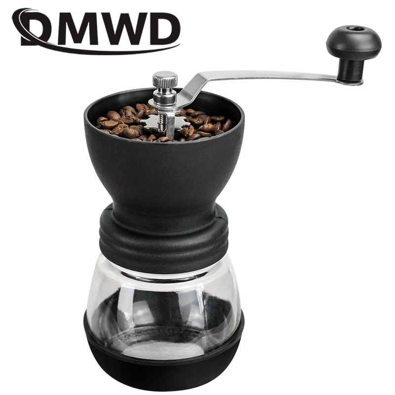 DMWD Hand-cranked Coffee Grinder Manual Mini Coffee Bean Pulverizer Kitchen Seed Cafe Spice Grinding Machine Ceramic Burr Mill