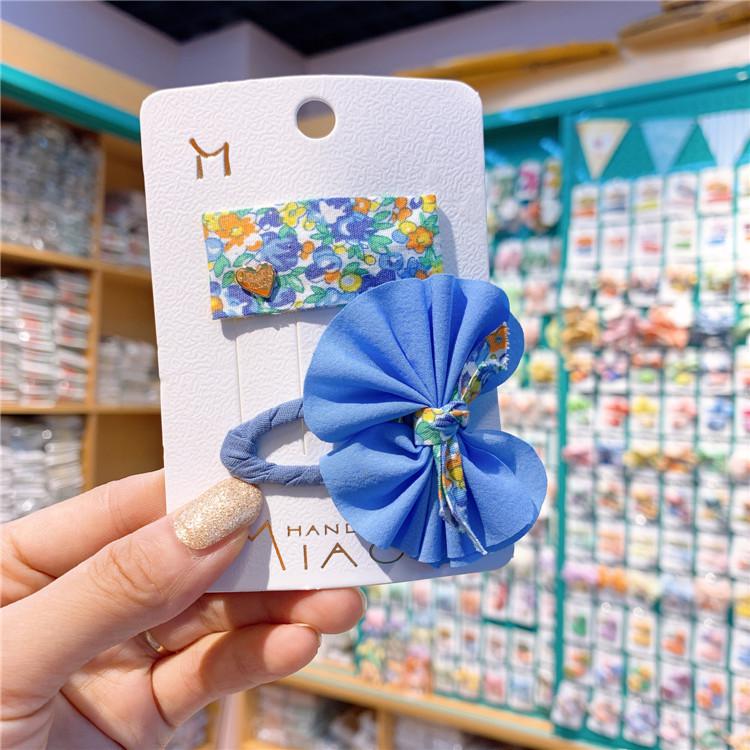Lovely Princess Baby Girl Korean Children's Cloth Bow Hairpin Little Girls Colorful Flower Princess Bb Hairpin With Fringe: 1