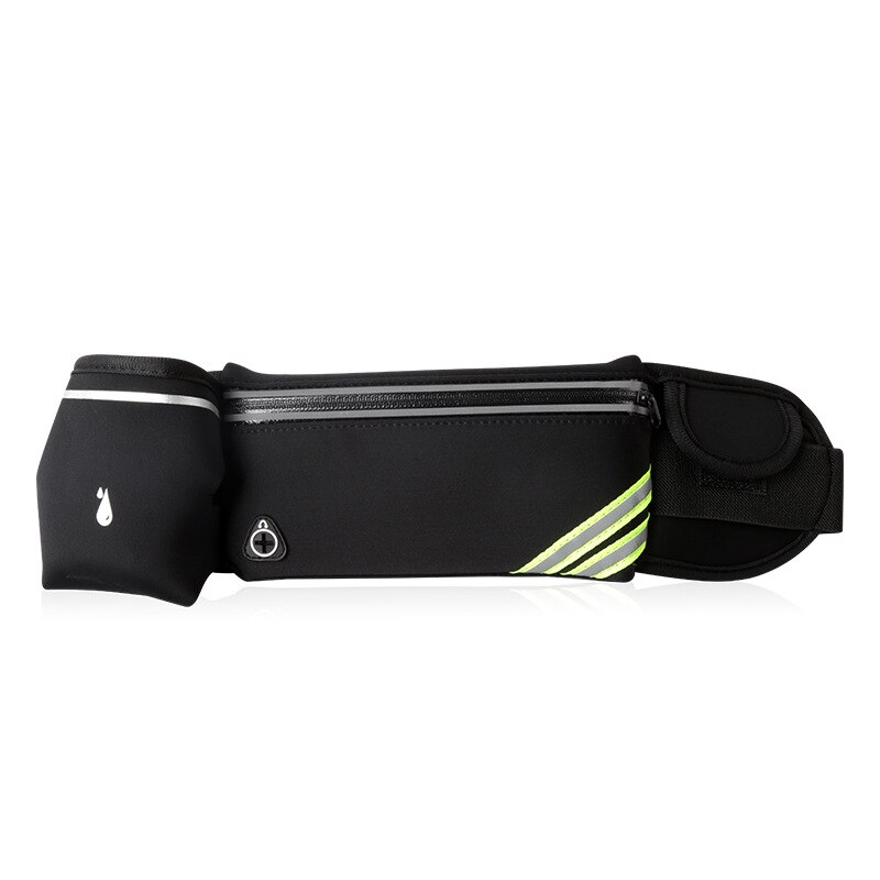 Maraton löpning midjeväskor hem fitness utomhus resor spår telefon unisex sport fanny fitness vattenflaska midjebälte paket: Bara svart väska