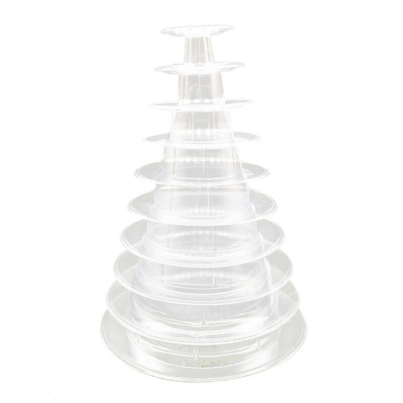 10 niveaux tour Macaron Macaron présentoir rond gâteau support PVC plateau anniversaire mariage présentoir gâteau décoration outils
