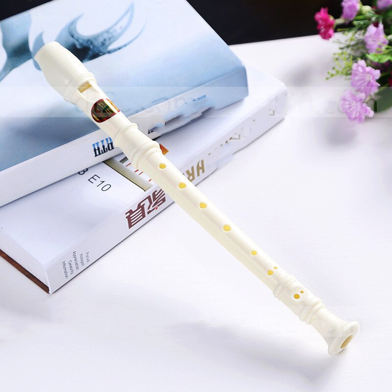 White Plastic Flute 9 Holes Long Flute Instrument for Children Educational Tool Musical Soprano Recorder Popular