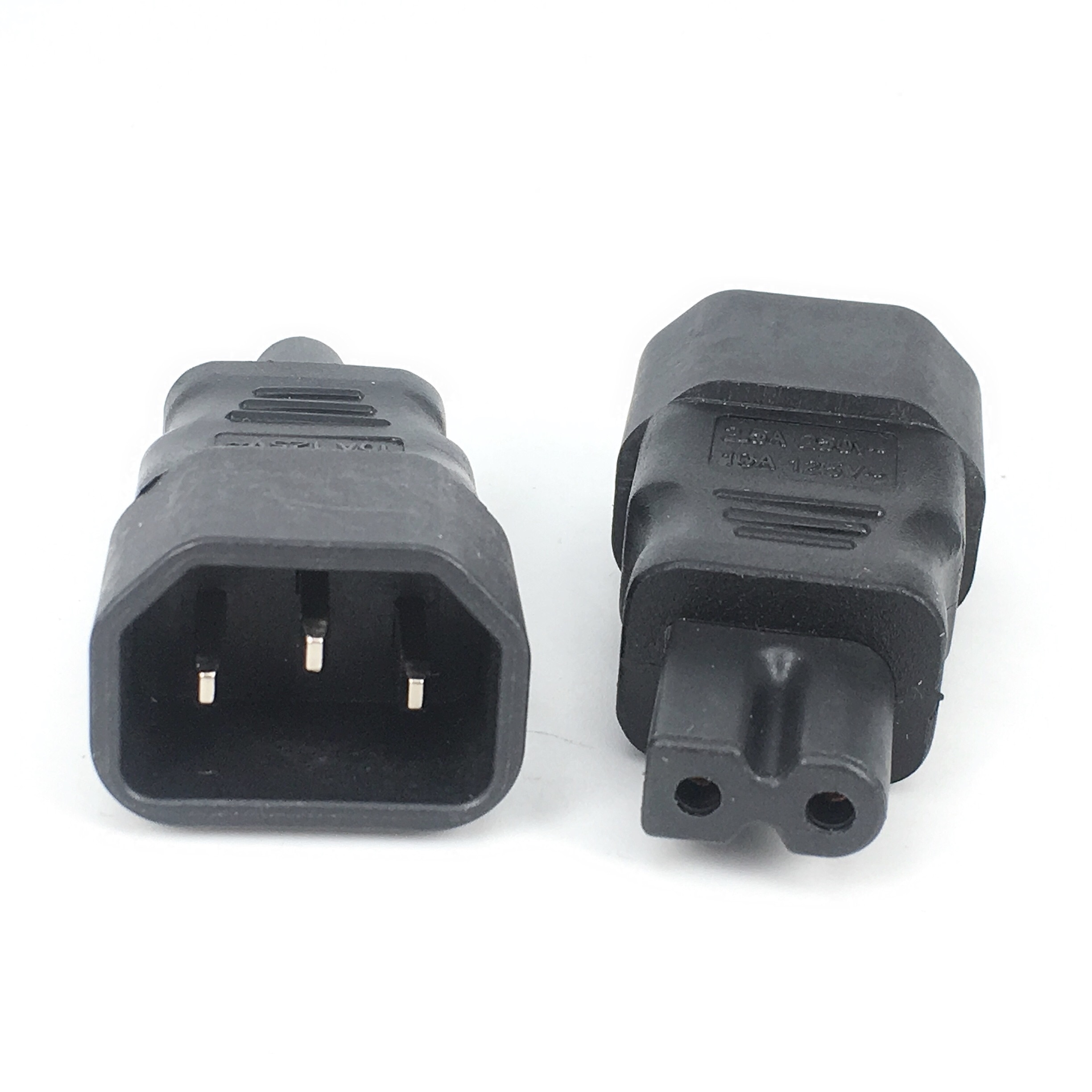 IEC 320 C14 to C7 Polarized Adapter, IEC 3Pole Male to 2Pole Female Figure 8 Power Converter 10A 250V AC Adapter
