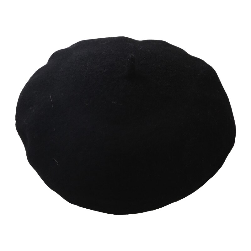 Beretă perlă pălărie pentru femei cașmir iarnă retro franceză iarnă negru roșu francez artist plat roșu galben șapcă vintage damă: Beretă neagră