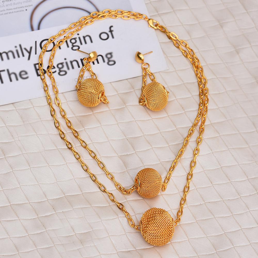 WANDO Gold Color Bead jewelry set Nigeria women jewelry Gold Color Classic Ethiopian/Middle East /African women jewelry