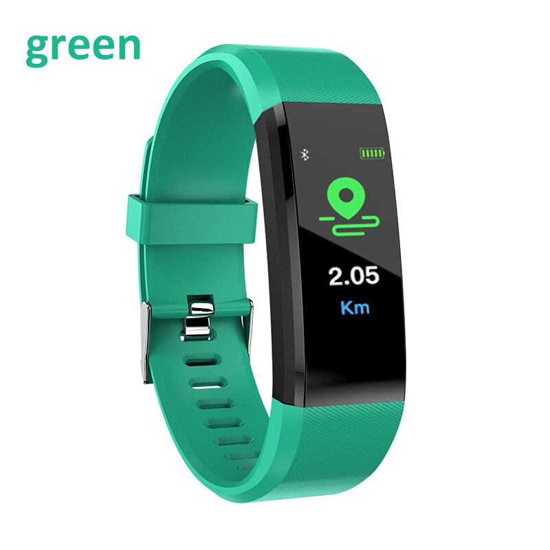 Smart Armband Fitness Tracker Heart Rate Monitor Smart Armband Uhr Männer Frauen Sport Uhr Blutdruck Monitor Band: green