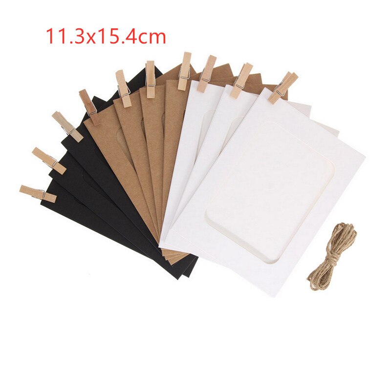 Photo Frame For Picture Wooden Photo Frame Clip Paper Picture Holder Wedding Wall Decor Graduation Party Photo Booth Props 10pcs: multicolor A
