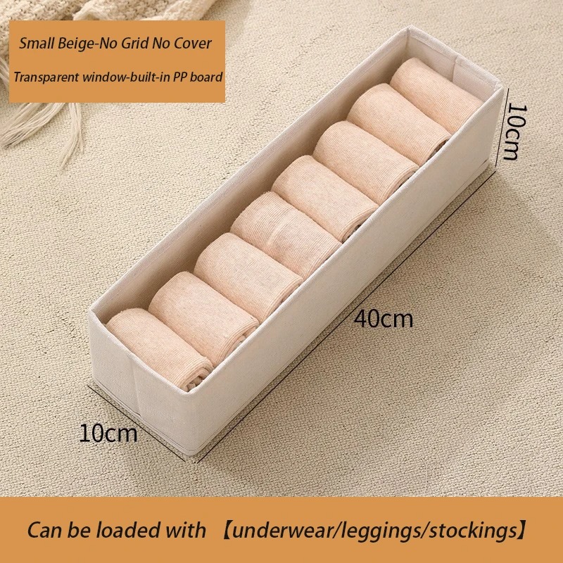 Caja de almacenamiento piezas pantalones, organizador de ropa, armarios y cajones, cajas plegables de tela para dormitorio, organización del hogar, 1 unidad: Caqui oscuro