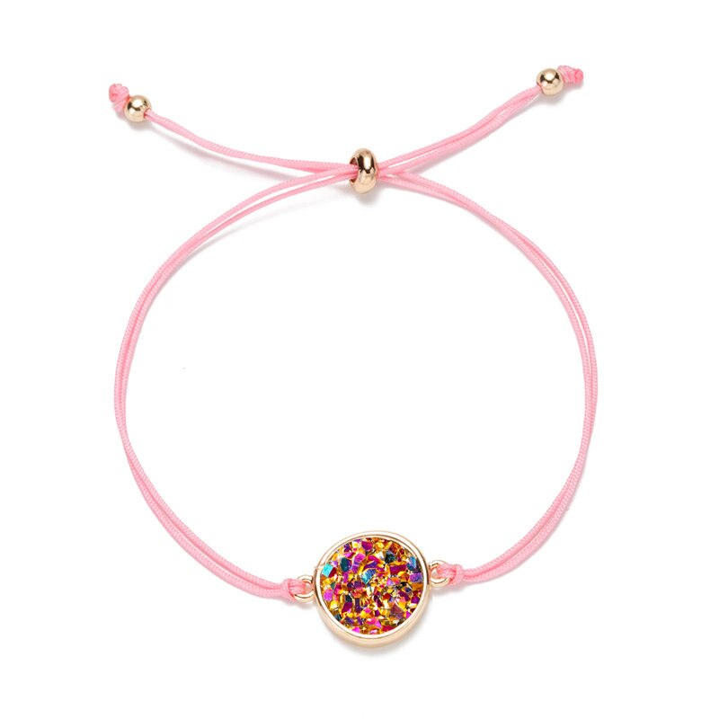 Ronde Druzy Drusy Armband Faux Hars Druse Stone Verstelbare Touw Koord Armband Sieraden voor Vrouwen/Vriendin: 6