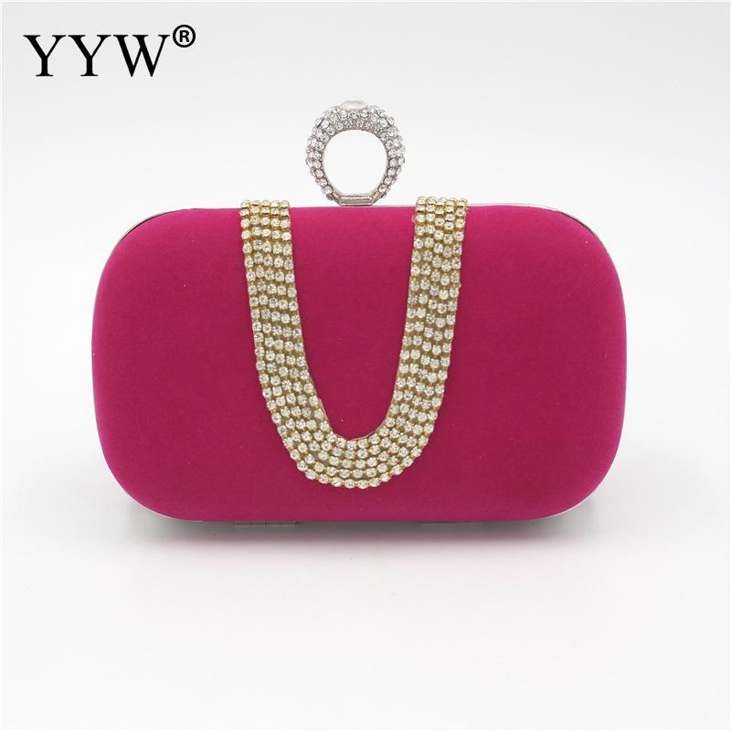 YYW Pochette sac à bagues avec strass | Sac à main et Pochette Vintage pour femmes, Pochette pour Banquet soirée et fête: rose