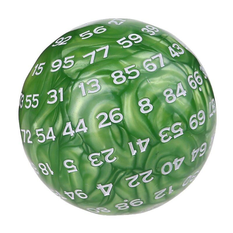 99 Sides Polyhedral Dice Green Irregular Multi Sided Acrylic Dices for Table Board Role Playing Game Bar Pub Club Party