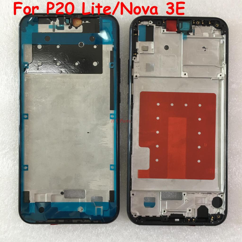 Lcd Back Faceplate Voor Huawei P20 Lite/Nova 3E Front Frame Behuizing Midden Bezel Chassis + Sticker Lijm Reparatie onderdelen