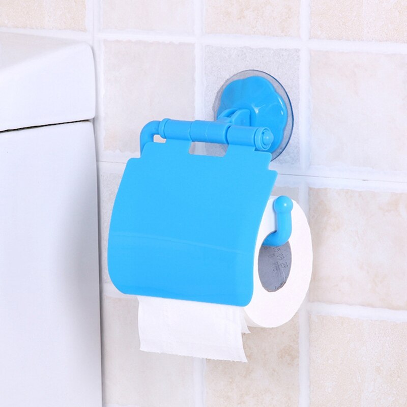Wandmontage Plastic Zuignap Badkamer Toilet Paper Roll Holder Badkamer Accessoires Toiletrolhouder: BL