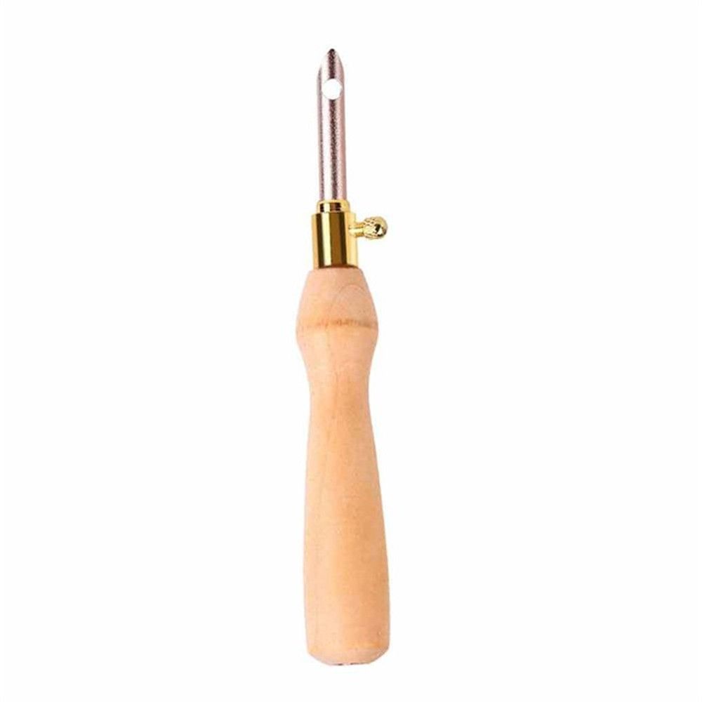 1Pc Adjustable Punch Needle Weaving Stitching Kit Rug Yarn Needle Embroidery Pen Felting Rug Hooking Threader Needles Plastic: rose gold