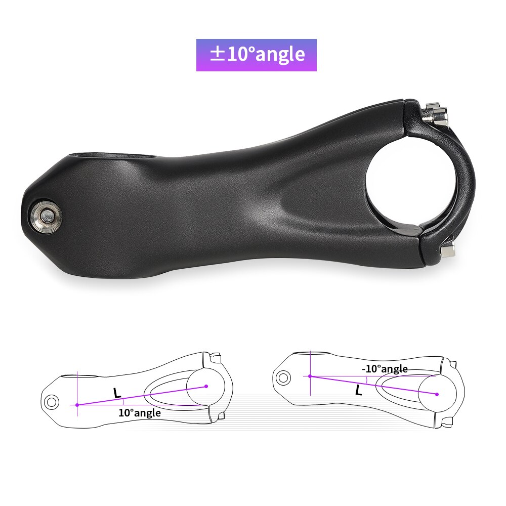 Road Bicycle Carbon Stem Black Matte Bicycle Accessories 10 Degree Bike Stem Carbon 80 90 100 110mm