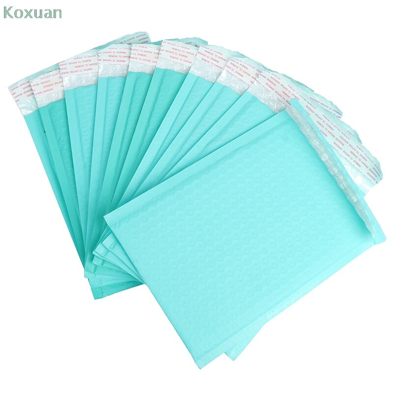 10 Stuks 180X230Mm Bruikbare Ruimte Teal Poly Bubble Mailer Enveloppen Padded Mailing Zak Zelfsluitende Verpakking Zakken