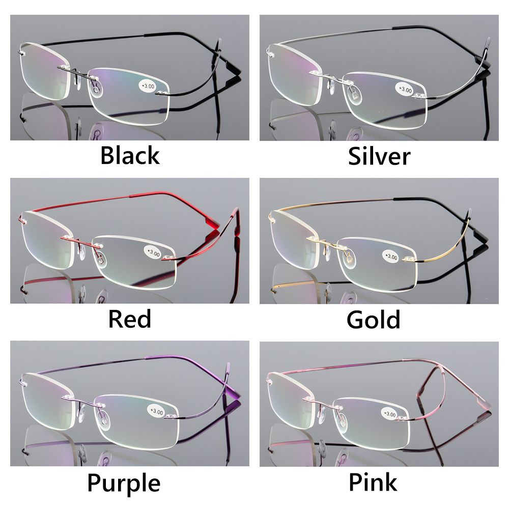 Flexibele Ultralight Randloze Geheugen Titanium Magnetische Leesbril Voor Mannen En Vrouwen Verziend Brillen Sterkte + 1.0 ~ + 4.0