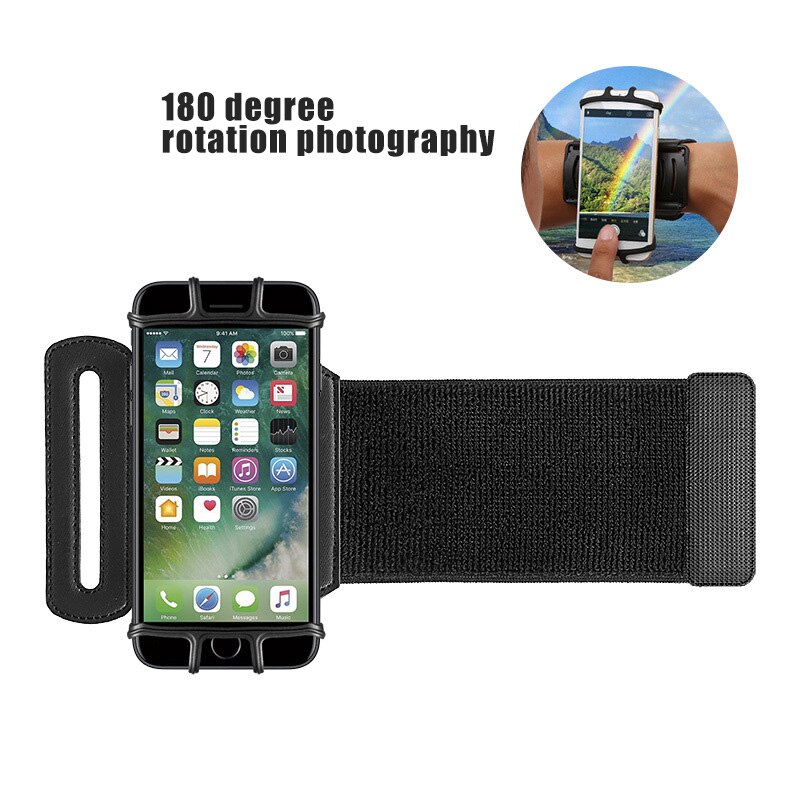 3.5 to 6 Inches Running Phone Wristband 180 Degree Rotatable Free Hand Bag Belt Wrist Strap Cycling Gym Arm Band Bag EDF