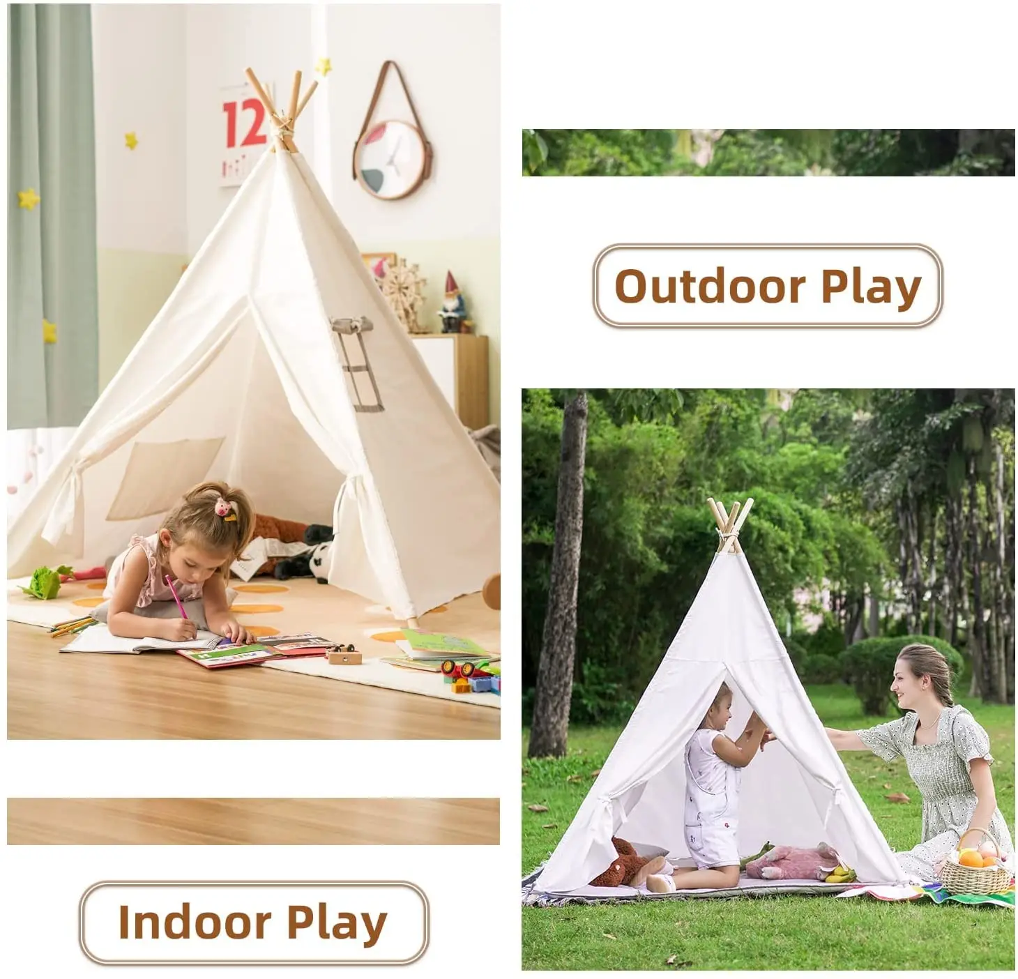 1.35M Tent Voor Kind Spelen Huis Wigwam Voor Kinderen Draagbare Kinderen Tipi Tenten Tipi Tipi Infantil Kid Tent Meisje Speelkamer