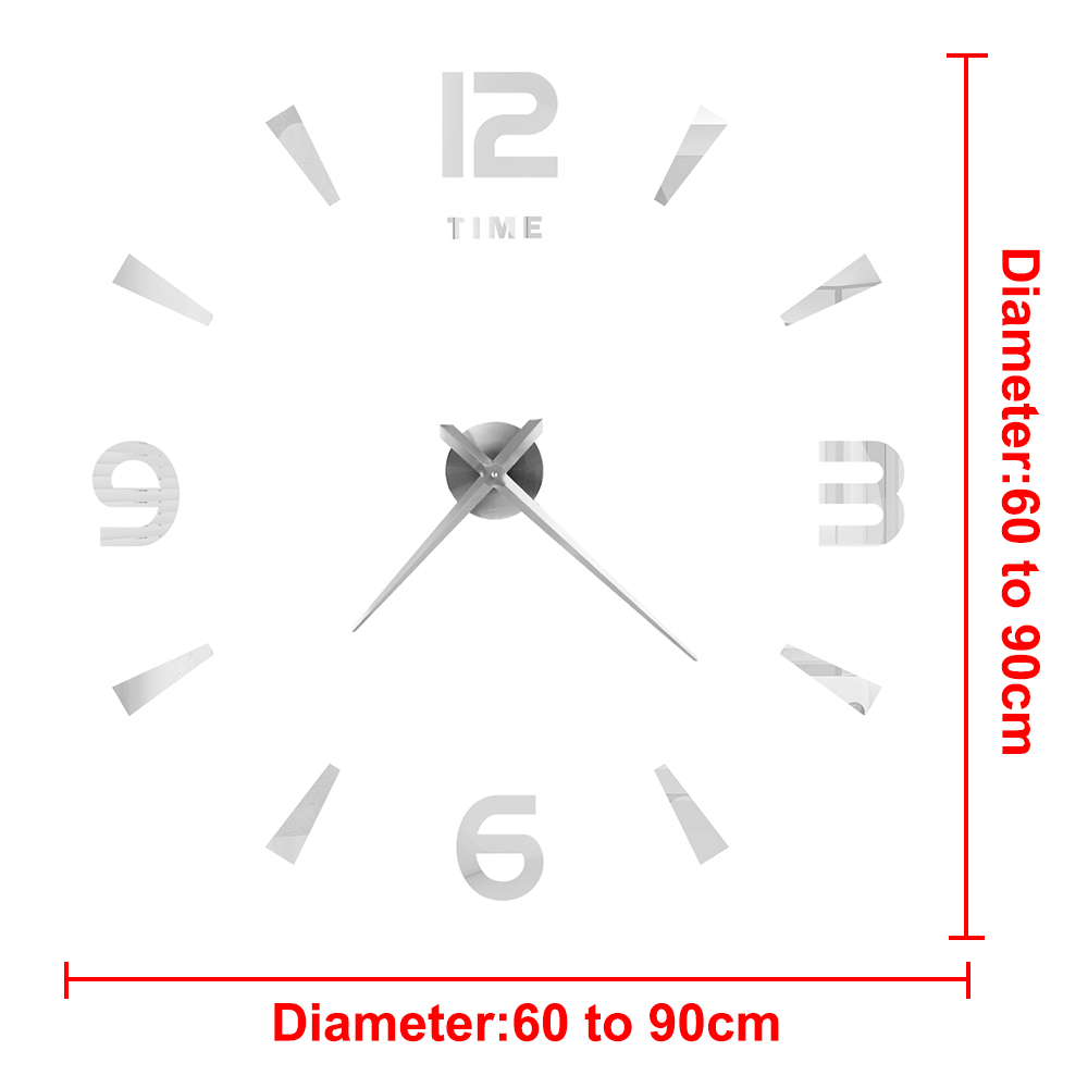 Relógio de parede moderno de 27 "~ 47", para decoração de sala de estar, sem moldura, faça você mesmo, com número de espelho, adesivo para decoração de quarto de casa: Marfim
