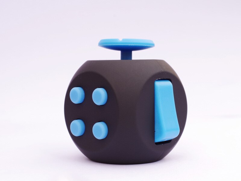 EDC Hand Für Autismus ADHS Angst Relief Fokus Kinder 12 Seiten Anti-Stress Magie Stress Zappeln Spielzeug: 6 Black Blue