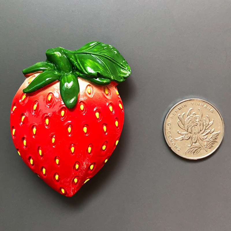 3D fresh fruit refrigerator magnetic stickers magnetic food room decoration Pineapple lemon cherry fridge magnets: strawberry