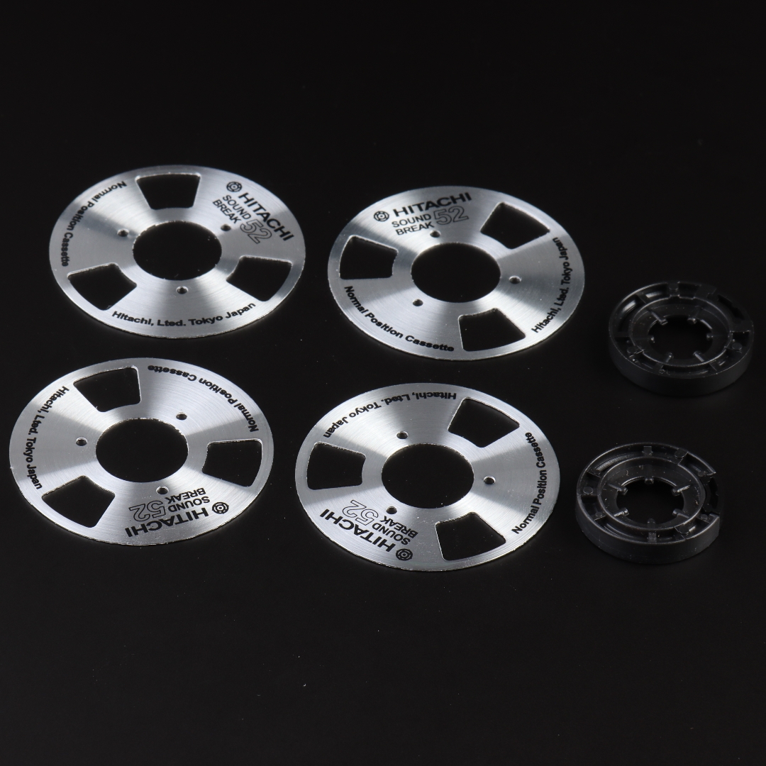 DIY Homemade (Aluminum) Reel To Reel Cassette for Audio Recording Cassette Tape - Gold Silver (Pack of 4 Reels + 2 Wheel): Silver