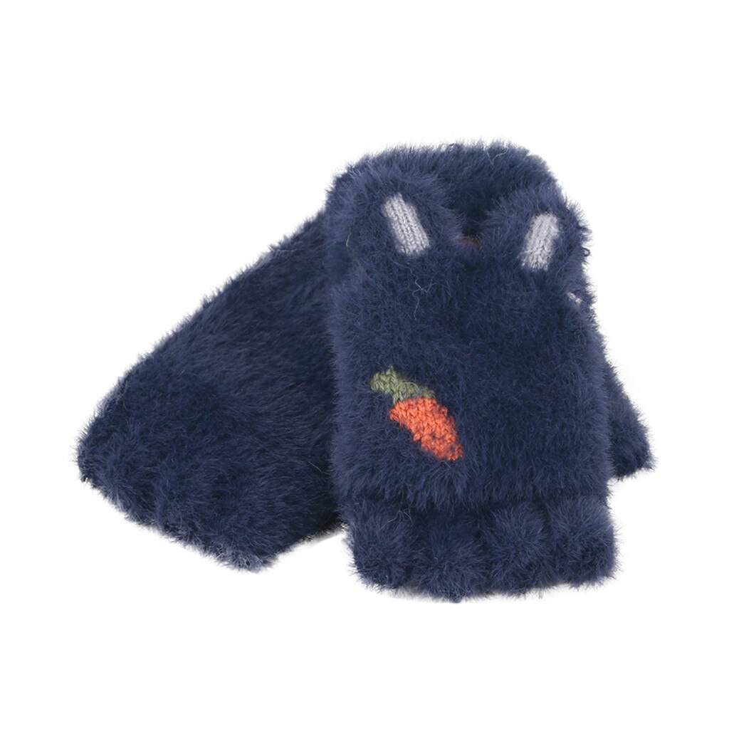 Navidad ofertas Winter Handschuhe freundlicher freundlicher Plüsch Umgedreht Halb Finger Ich bin Freien Warme Handschuhe Fäustlinge Für freundlicher детские зимние