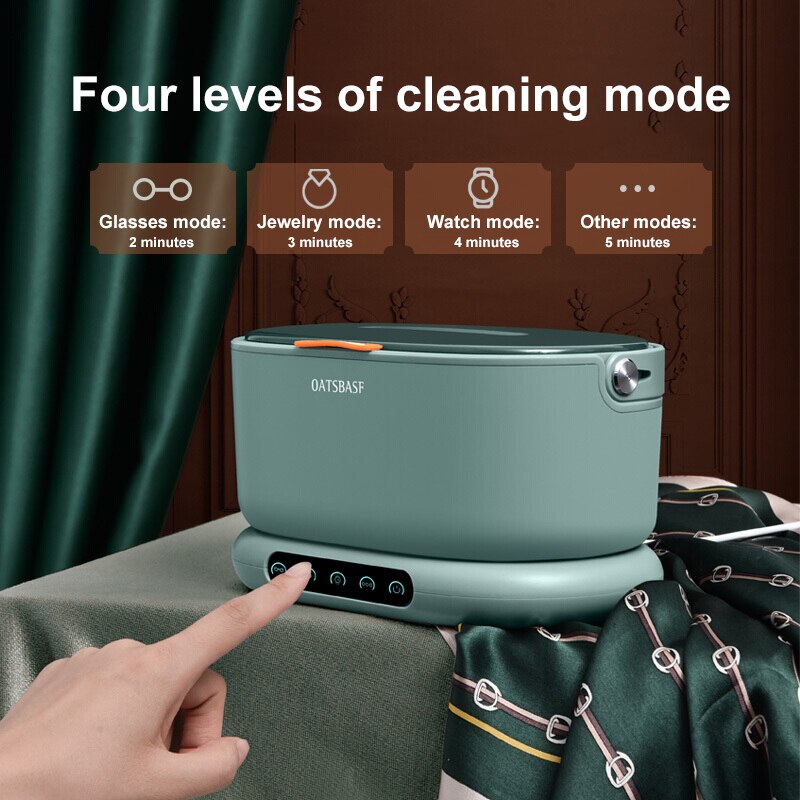 500ml Portable Ultrasonic Cleaner Household Commercial Cleaning Machine 4 Cleaning Modes 45000HZ Glasses Jewelry Tools Cleaner