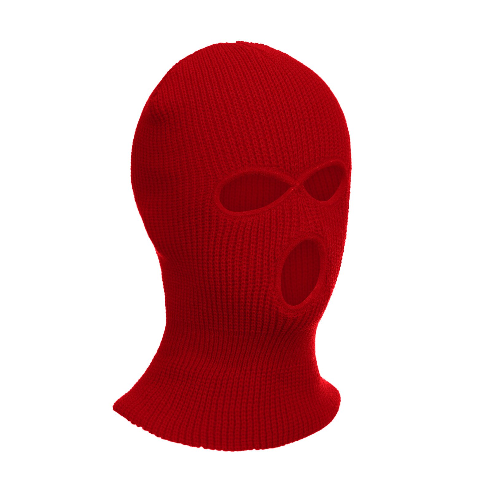 Mascarilla de esquí de punto, pasamontañas de invierno, para deportes al aire libre, gorro de Pasamontañas de punto de 3 agujeros: A