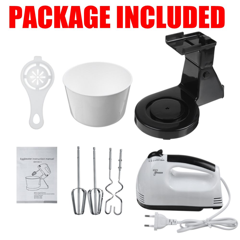 1.7L 120W 7 Speed Electric Food Mixer Table Stand Cake Dough Mixer Handheld Egg Beater Blender Baking Whipping Cream Machine