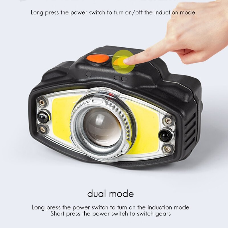 Hoofd Lamp Zaklamp Led Oplaadbare Koplamp Waterdichte Motion Hoofd Lamp Voor Outdoor Camping Running Fietsen Vissen