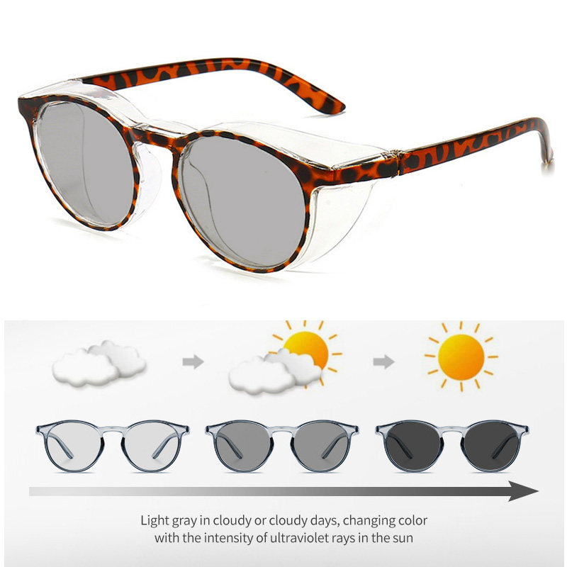 Photochrome Polarisierte Sonnenbrille Seite Schilde Anti-allergie Wind Spritzen Sicherheit Verfärbung Brille: C6