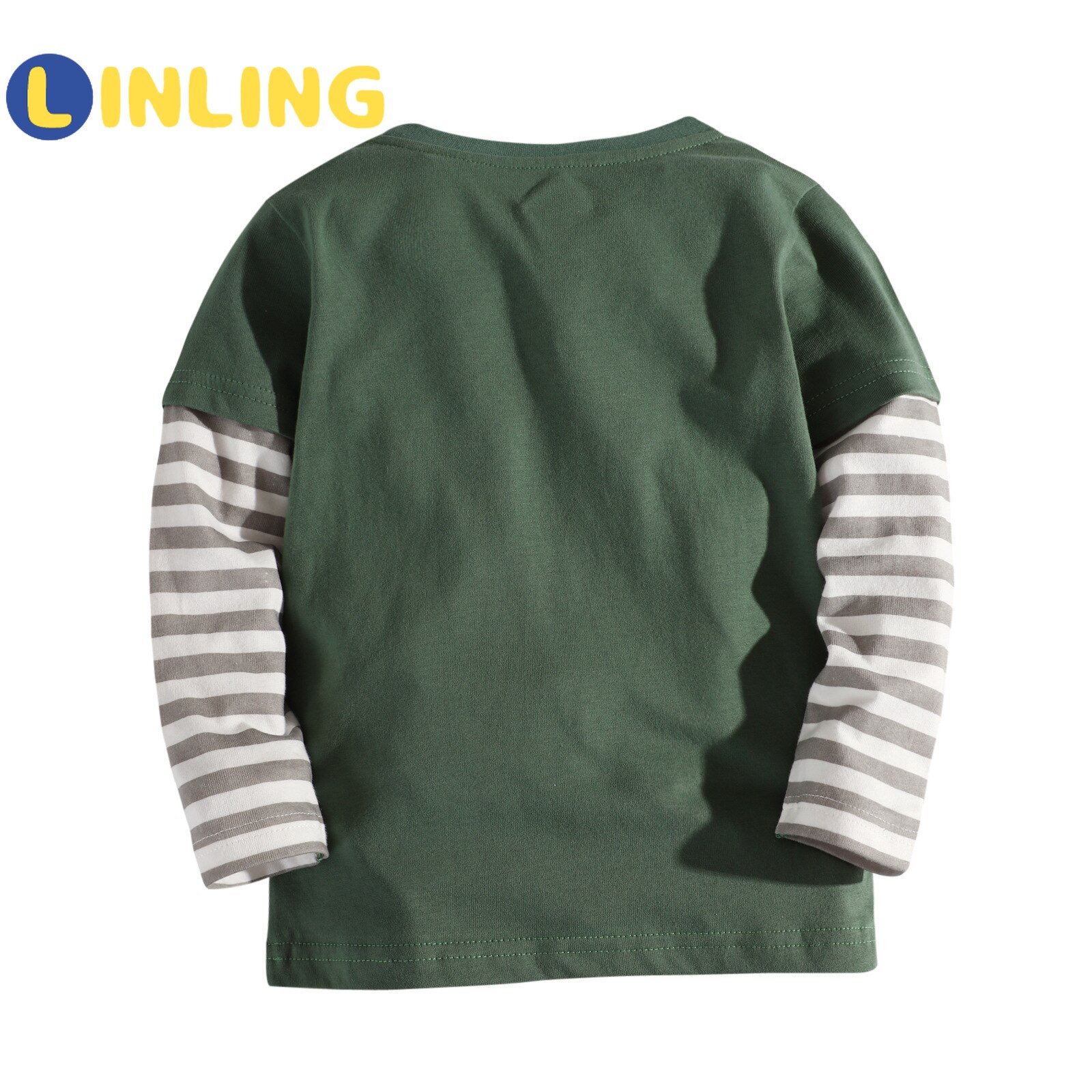 T-shirt in cotone a maniche lunghe LINLING New boys stampa 3D Puppy Duck T-Shirt autunno inverno in cotone caldo per bambini all'ingrosso V623