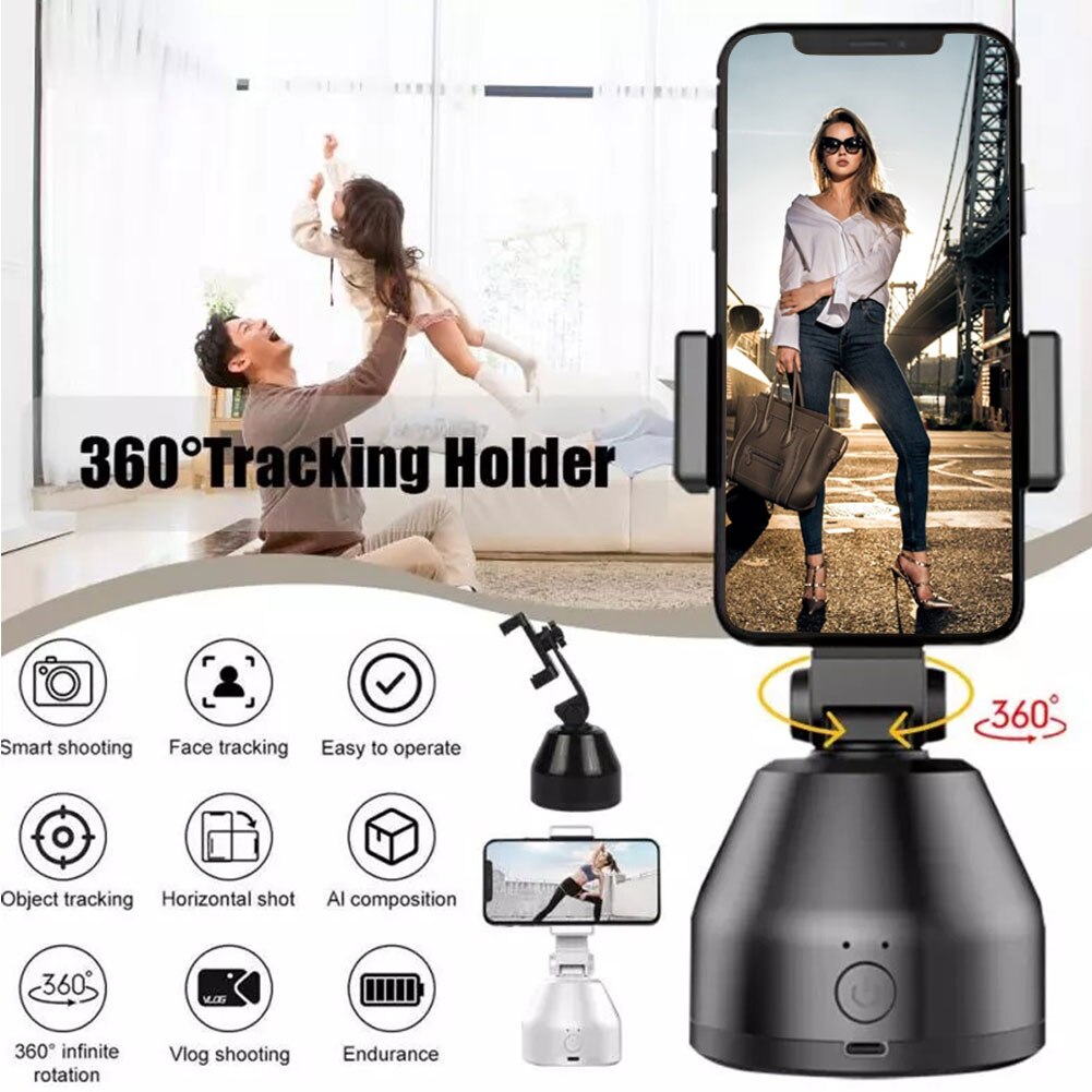 Rotazione a 360 ° Auto Smart Shooting Selfie Stick intelligente segui Gimbal ai-composizione oggetto Tracking Face Tracking Stand
