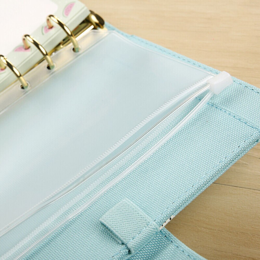 File Organizer Storage Folder Standard Transparent PVC Loose Leaf Pouch with Self-Styled Zipper Filing Binder Document