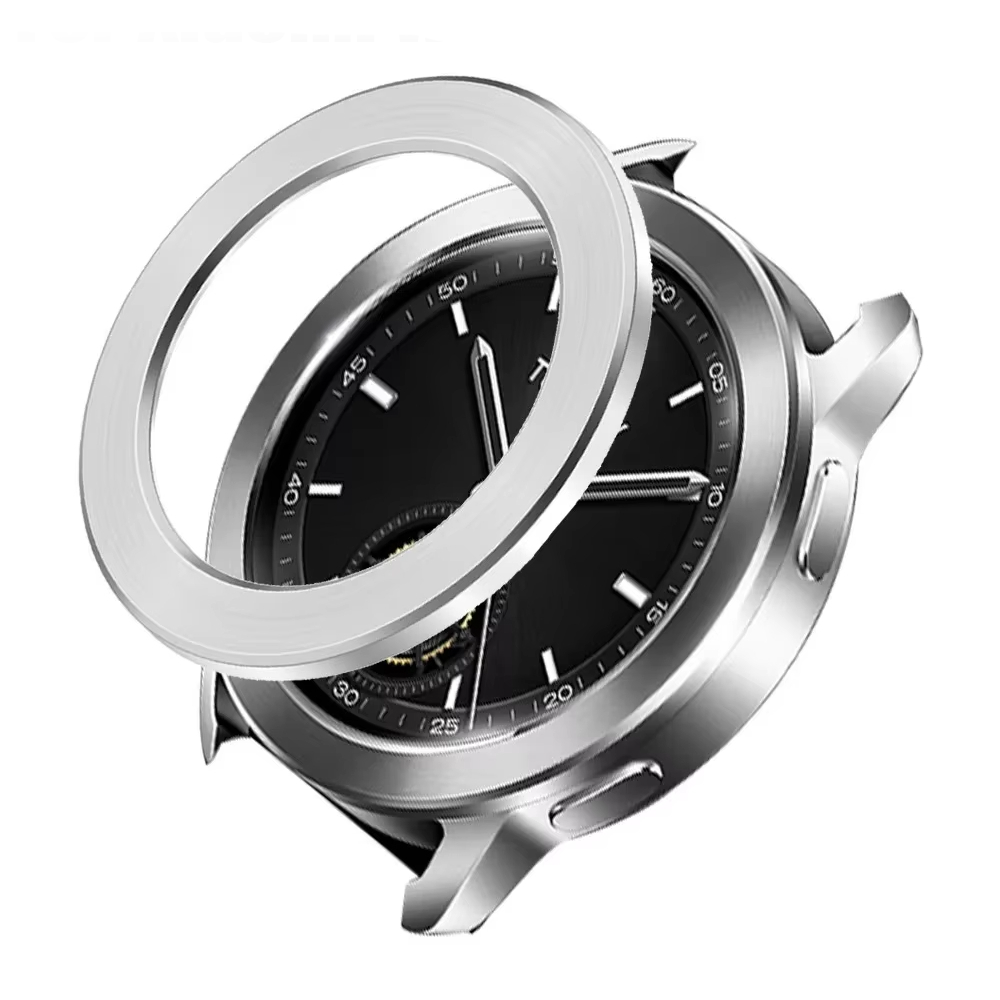 Cover voor Xiaomi horloge horloge S3 originele metalen rand zwarte regenboog esim zilver roestvrijstalen bezel scherm