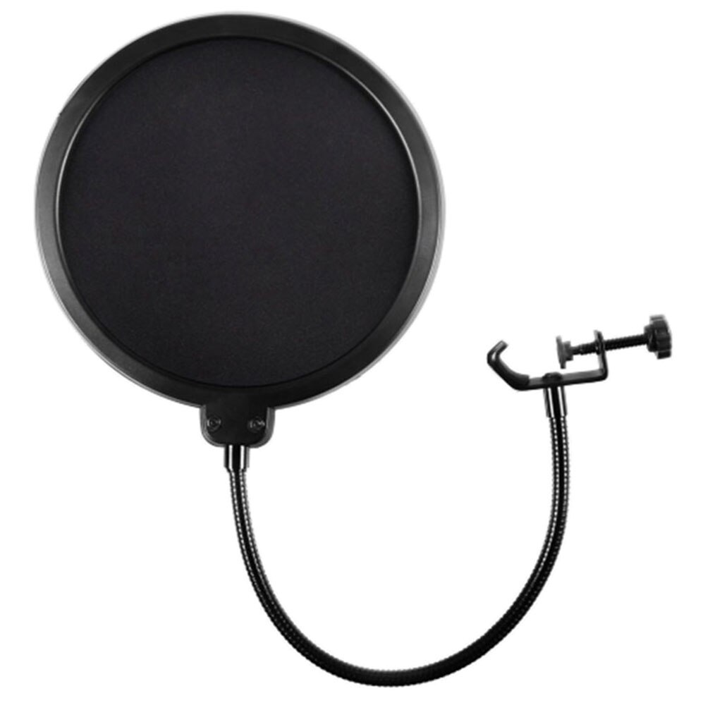 Microphone Mic Wind Screen Pop Filter Mask Shield with Adjustable Swivel Mount and 360 Degree Flexible Metal Gooseneck Holder