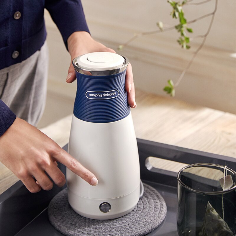 CentralWorld MORPHY RICHARDS Electric Kettle MR6090 Portable Travel Electric Kettle 100V-240V 400ml Automatic Water Boiler: Blue