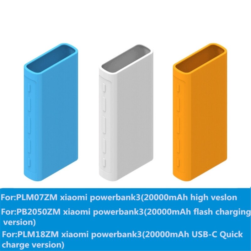 Funda de silicona para xiaomi mi, paquete de batería externa de 20000mAh, para modelo PLM07ZM/PB2050ZM/PLM18ZM