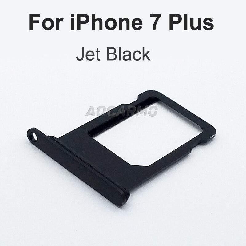 Porta cartão aocarmo, suporte de alumínio nano com junta de borracha para substituição em iphone 7 7 p 7 plus: For i7P Jet Black