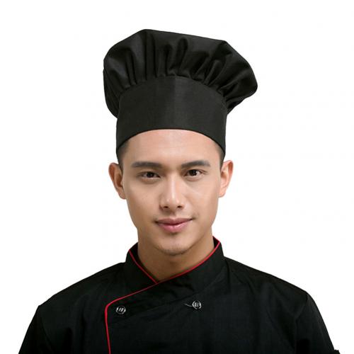 Stretchy Adjustable Men Cap Kitchen Cook Baker Catering Chef Hat Cap Kitchen Cook Baker Catering Chef Hat Cap Kitch: Black