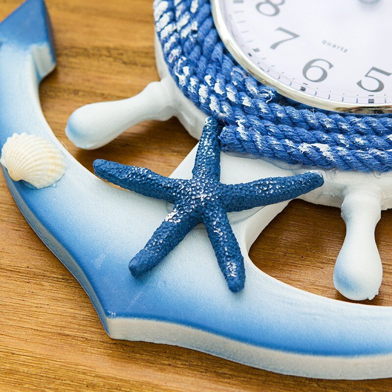 Kodin sisustus välimeri purjehdus seinäkello kello varastossa neula digitaalinen yksipuolinen laivan ankkuri ruorimies kello