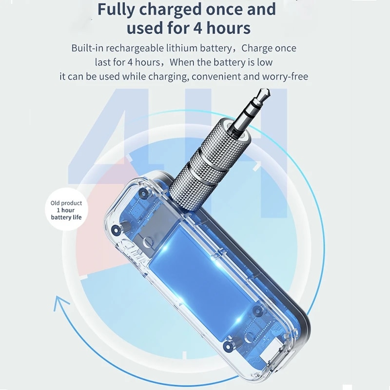 Bluetooth 5.0 Transmitter Receiver 2 in1 Wireless Adapter 3.5mm Jack Audio AUX Adapter For Car Audio Music Aux Handsfree Headset
