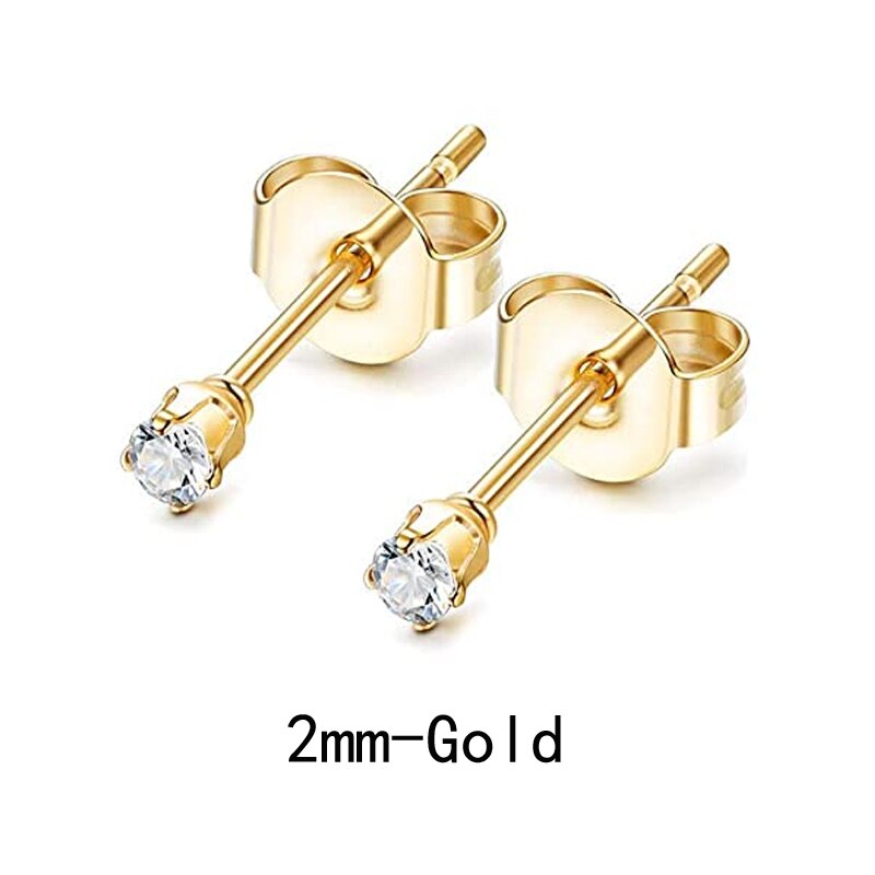 9 Paare/18 stücke edelstahl 2mm kleine ohrringe damen männer runde knorpel ohrringe einstellen: Stil B Gold-1Paare