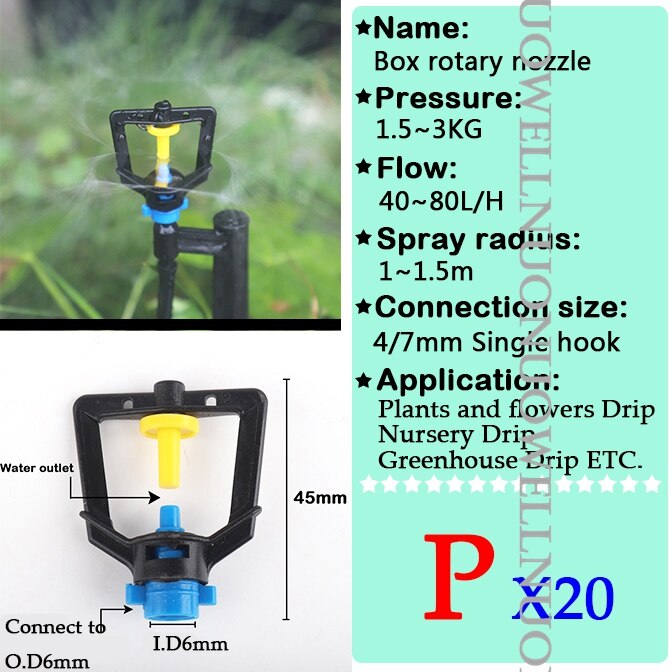 Gewächshaus Bewässerung Düse Garten Bewässerung Zerstäubung Sprinkler Beschlagen Emitter Brechenden Drehbare Düse: MULTI