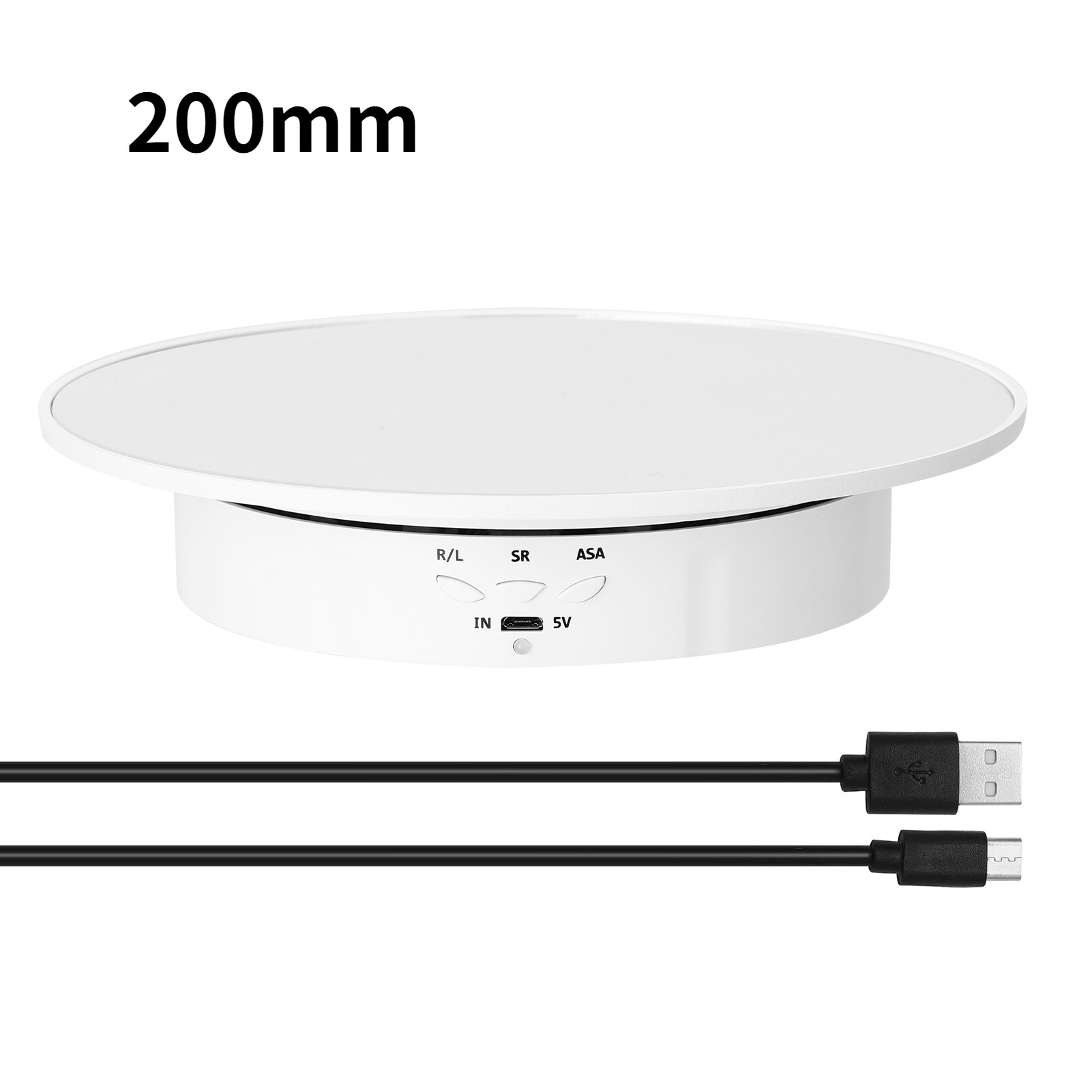 138/145/200Mm 3 Snelheden Fotografie Roterende Display Stand 360 Elektrische Roterende Product Display Draaitafel Voor video Schieten: 200mm white Suede