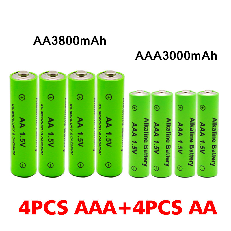 AA + AAA rechargeable AA 1.5V 3800mAh/1.5V AAA 3000mah Alkaline battery flashlight toys watch MP3 player replace Ni-Mh battery