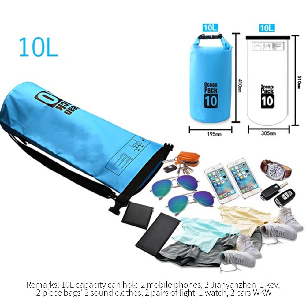 Bolsa de deriva de 2L-20L, bolsas de natación portátiles para deportes al aire libre, bolsa seca impermeable de PVC, almacenamiento de Kayak de pesca, mochila de playa