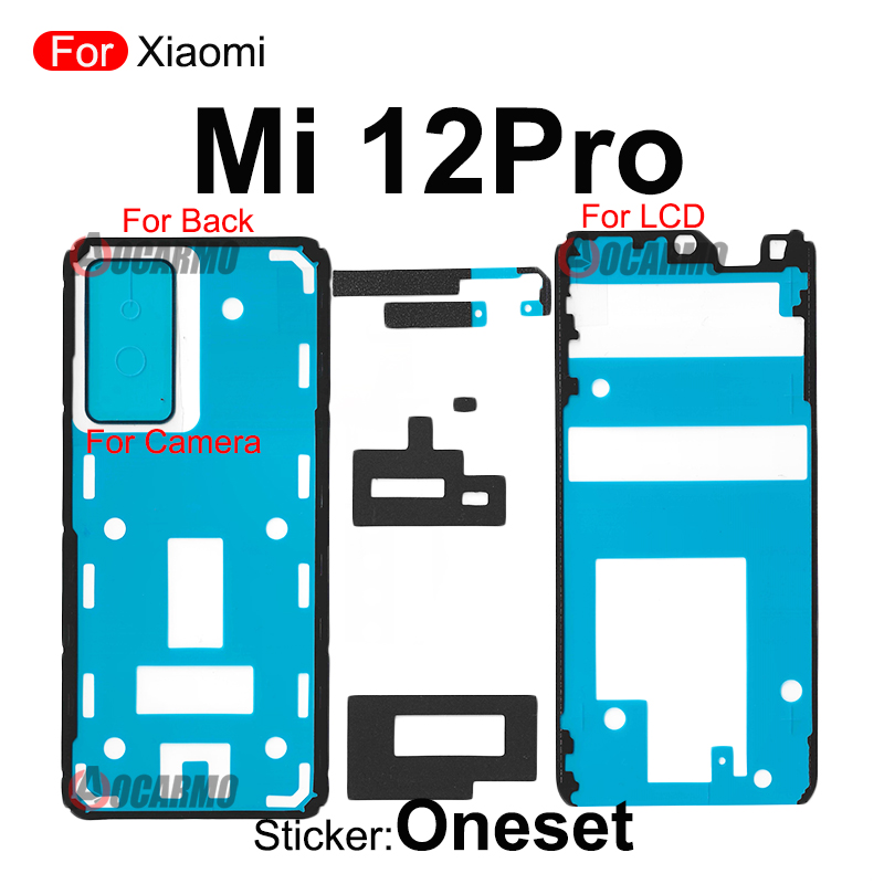 For Xiaomi 11 Lite Ultra 12 Pro Mi 11Pro 12Pro Fullset Sticker Back Cover + Rear Camera And Front LCD Adhesive Glue Replacement