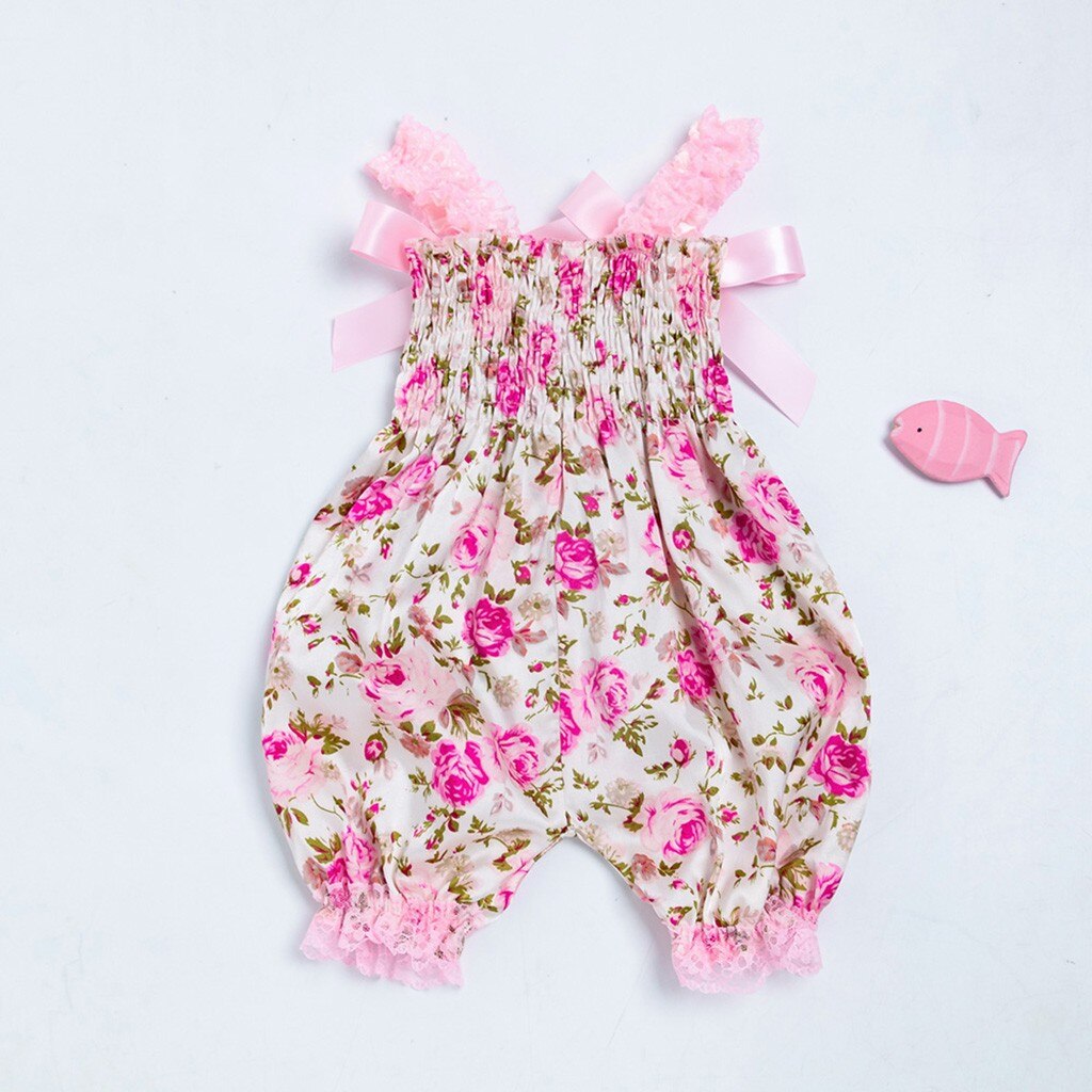 Peuter Baby Jongens Meisjes Bloemen Romper Baby Meisje Bodysuits Tops Bloemenprint Jumpsuit + Hoofdband Set 2 Stuks Outfits Casual zuigeling